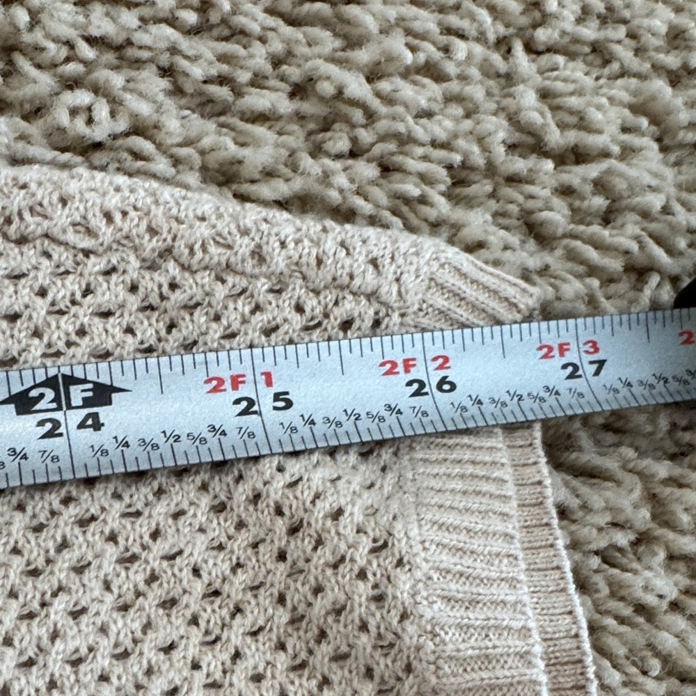pact Organic Cotton Beige Open Knit Short Sleeve Sweater Top, Womens sz L - Picture 11 of 12